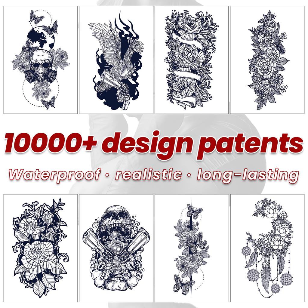 Festival Water Transfer White Paper Tattoo Sleeves | Custom Full Arm Designs | Waterproof & Realistic Fashionable