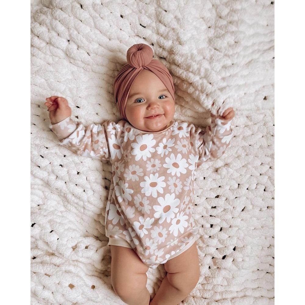 Комбинезон с длинными рукавами и цветочным принтом для новорожденных девочек, комбинезон, одежда для детей 0–24 месяцев