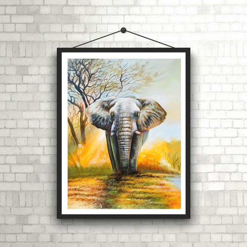 DIY Elephant 5D Diamond Painting Full Round Drill Animal Diamont Embroidery Cross Stitch Rhinestone Mosaic Home Decor Wall Art