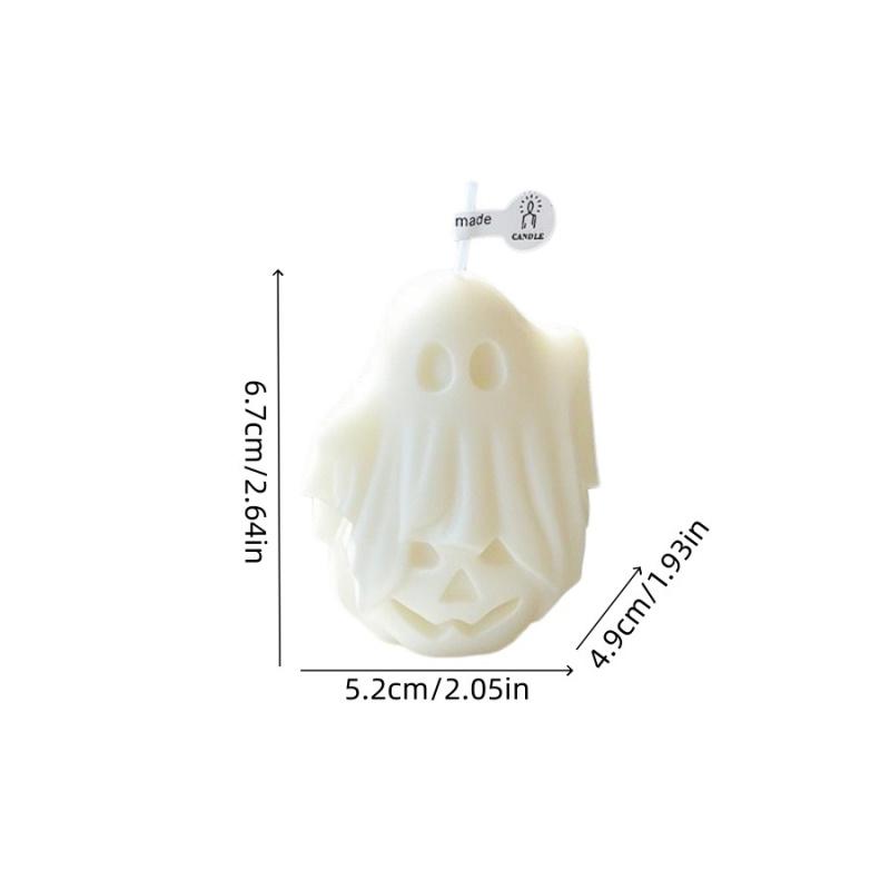 1pc Halloween Scented Candles Cute Ghost Pumpkin Shaped Spooky Decorative smokeless Candle for Party Store Home Table Decoration