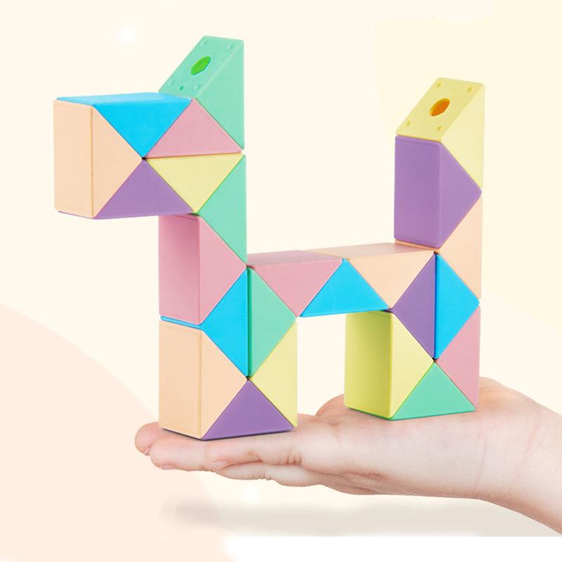 24-72 сегмента Магическая линейка Змея Разноцветная 3D головоломка Непоседа Игрушки Декомпрессионные Трансформируемые кубики Обучающие игрушки