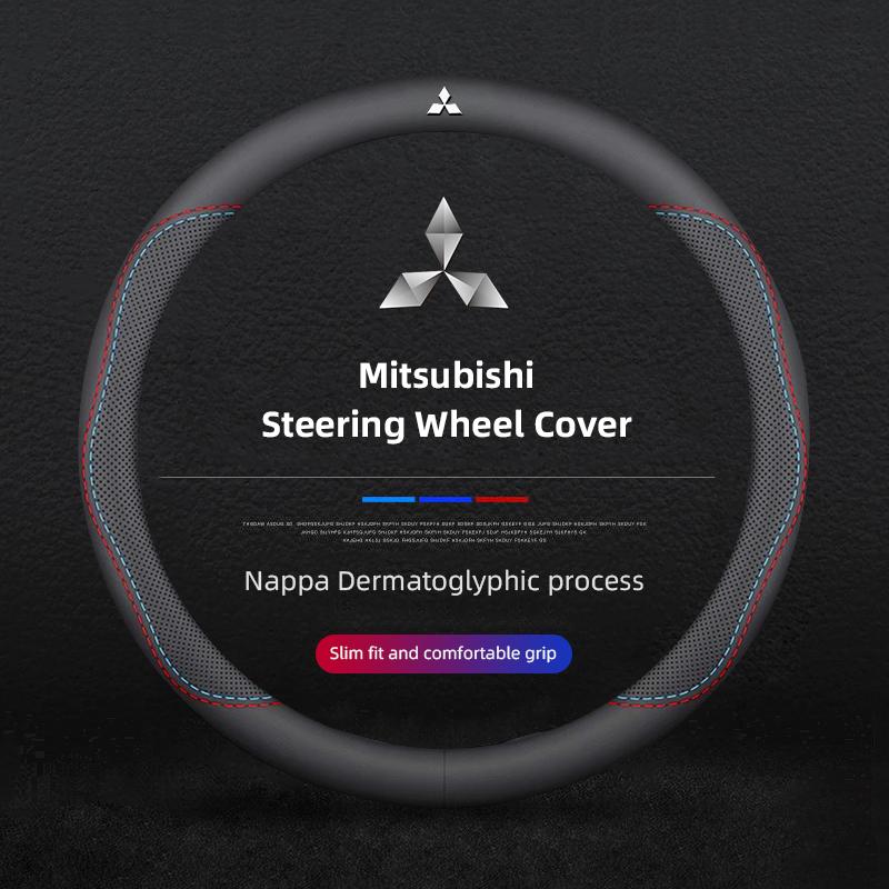 38cm Car Anti-slip Embossed PU Leather Steering Wheel Cover For Mitsubishi Eclipse Lancer Outlander Pajero ASX Colt I200 Ex Star