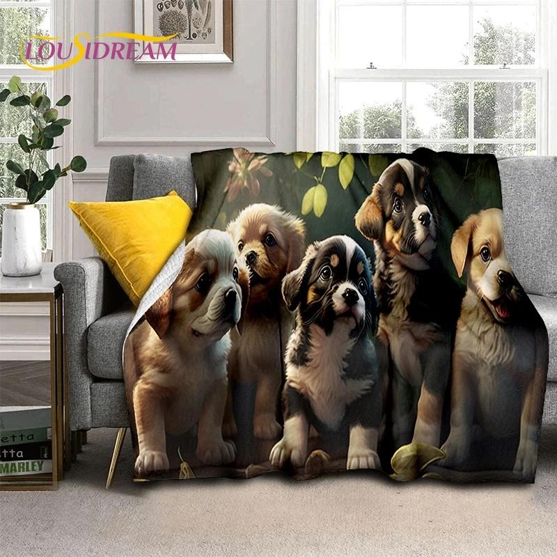 Милая собака Самоед, Чихуахуа, Хаски, Коки Мультяшное Мягкое Фланелевое Одеяло для Кроватей Спальни Дивана Пикника, Плед для Отдыха на Открытом Воздухе