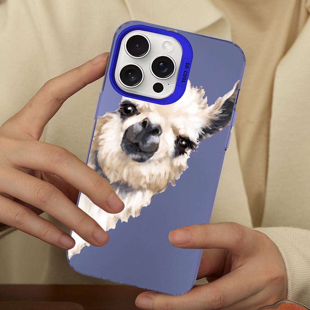 Alpaca Animals Cartoon Colorful Phone Case For IPhone 18 16 15 14 13 12 11 Pro Max X XR XSMAX 8 Matte Shockproof Back Cover