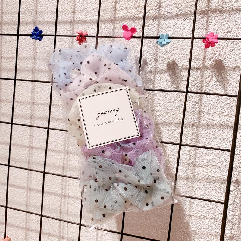 Новые 5 шт./компл. резинки для волос ярких цветов с принтом для женщин, милая повязка для волос, держатель для хвоста, эластичная резинка, модные аксессуары для волос