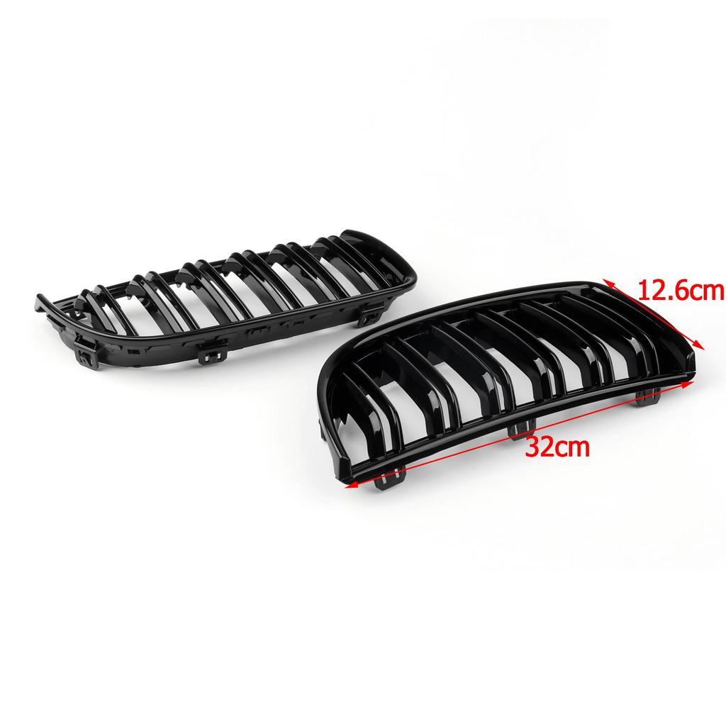 Front Bumper Kidney Grill Gloss Black Left&Right For 2005-2008 BMW 3 Series E90 320i 325i 325xi 330i 323i 328i 328xi 335i 335xi