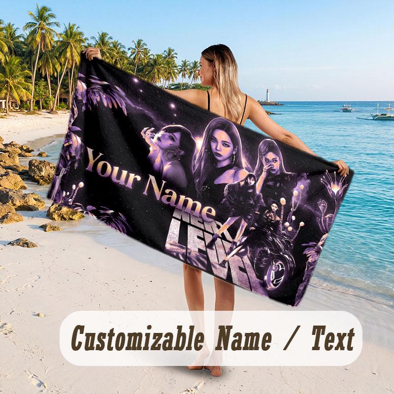 Custom Name Large Beach Towel,aespa Quick Absorbent Towel For Outdoor Travel Poolside