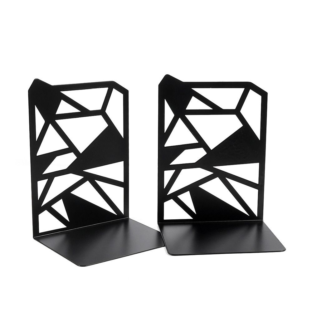 Stationery Desk Organizer Iron Art Non-Slip Book Stand Bookends Book Holder Book Support Shelf