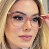 "2022 TR90 Cat-Eye Anti-Blue Light Glasses Frame - Trendy Makeup-Free Street Style for Women"