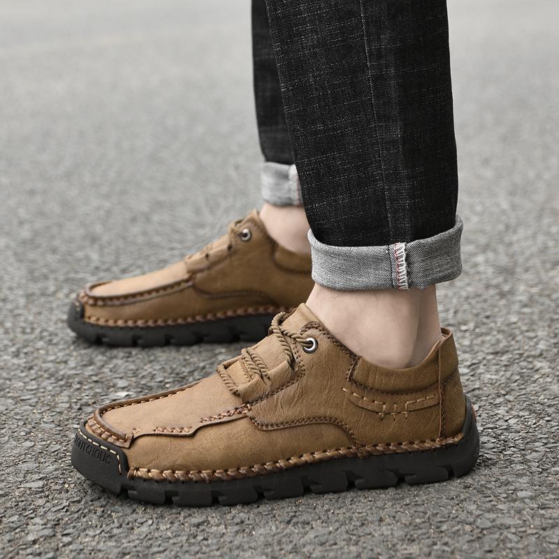 Fashion Men's Genuine Leather Casual Shoes Comfortable Breathable Business Shoe Sneakers Driving Shoes Men Loafers Moccasins Plus Size48
