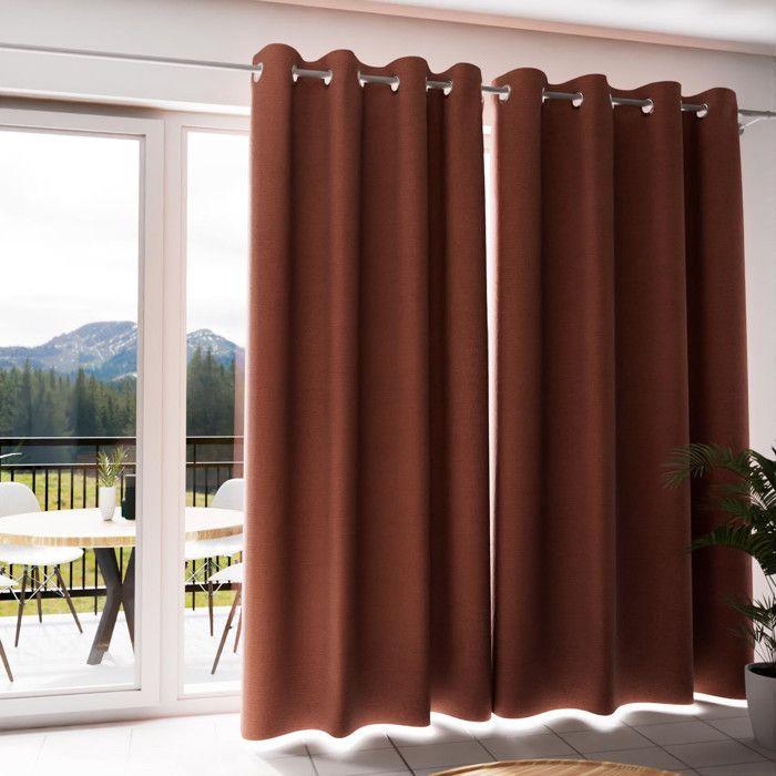 100% Blackout Eyelet Curtain 135x250 Cm ECLIPSE Saffron, by Soleil d'Ocre