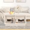  Coffee Table, White, 80x50x40 Cm, Solid Pine Wood