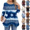 Womens Plus Size 3/4 Sleeve Shirts Round Neck Tunic Tops Basic Loose Fit Tee Tops L-5XL