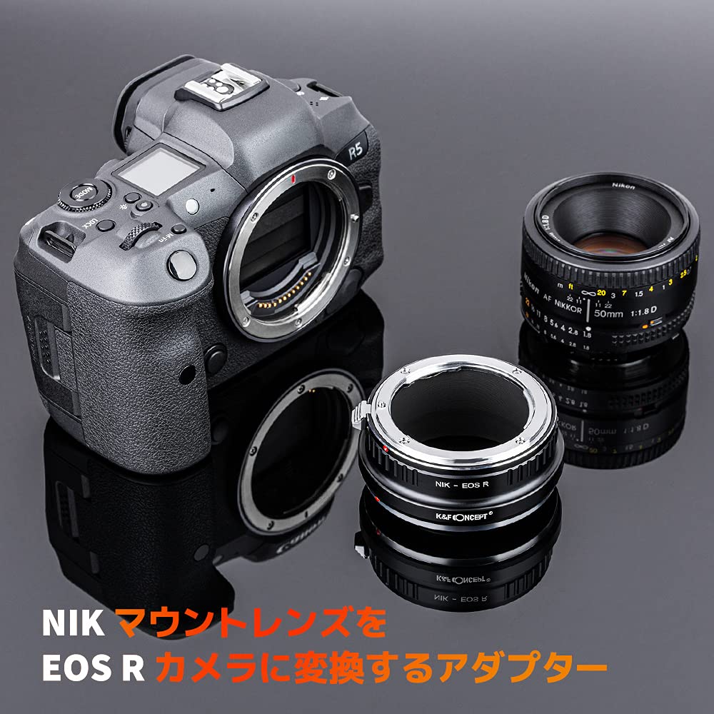 CONCEPT Mount Adapter for Nikon Lenses to Canon EOS R Converts Nikon Lenses to Canon Lenses for Infinity Direct from the Manufacturer K&F F-Mount