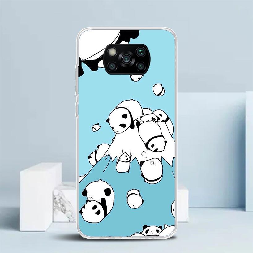 Cartoon Cute Panda Bear Phone Case For Xiaomi Poco F7 Ultra X5 X6 X7 Pro M7 Redmi 15C 15 13C 13 12C 12 10C 10 10A 9 9C 9A 9T Cov