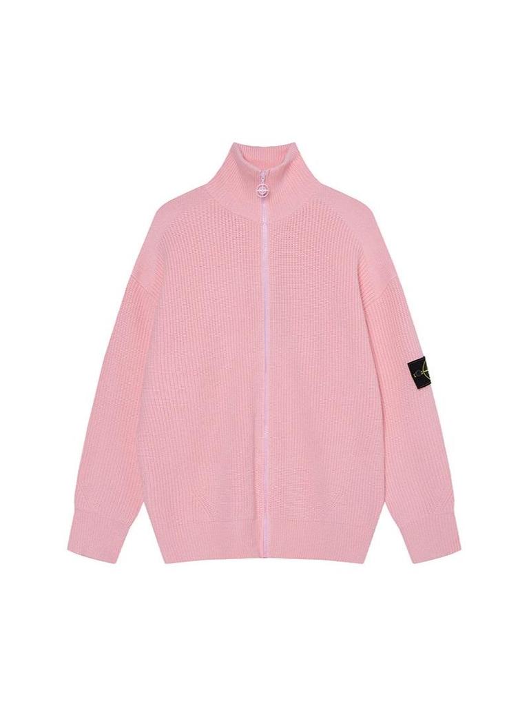 Men's Solid Color Zip-Up Long Sleeve Knitted Cardigan - Autumn/Winter