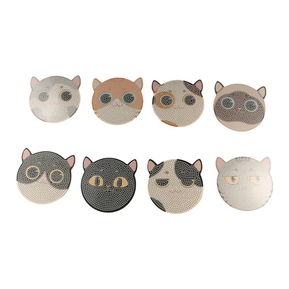 Anti Slip DIY Painting Coasters Cartoon DIY Cat Tablemat Home Decor