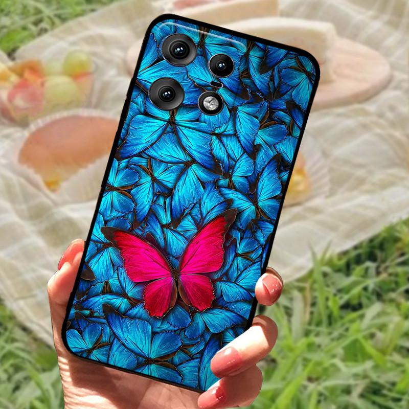 Чехол для Motorola Edge 50 Pro Модный Мраморный Силиконовый Черный Мягкий Бампер для Телефона Moto Edge 50 Pro Мультяшные ТПУ Оболочки