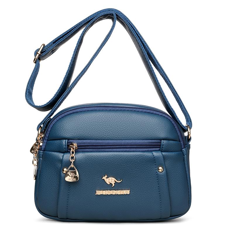 Женская сумка Мягкая кожаная сумка через плечо Однотонная сумка через плечо Большая вместимость Маленькая квадратная сумка