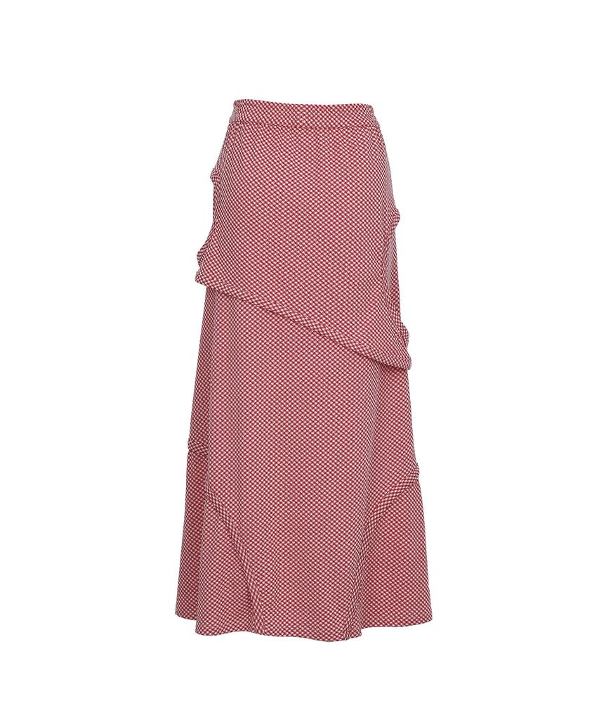Bimuet Cutout Detail Elastic Skirt Red Check