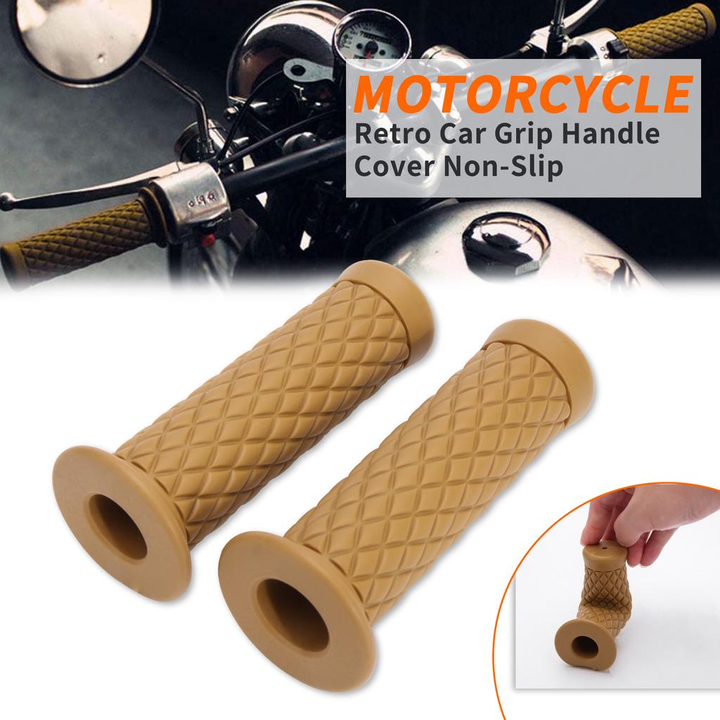 Retro Motorcycle Hand Grips Universal 7/8" 22mm 24mm Non-slip Rubber Handlebar Grips for Moto Scooter Motocross Motorbike