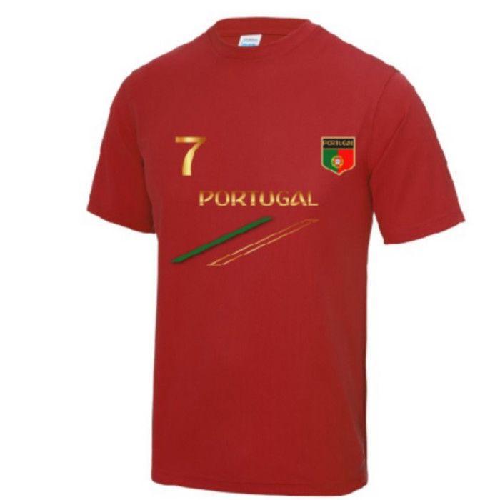 Maillot de foot - NPZ - Portugal - Enfant - Chiffre 7 - 100% polyester - Manches courtes
