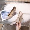 Fashion Women's Fashion High Heels Autumn New Pointed Head Shallow Mouth Rivets Temperament Single Shoes