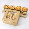 10Pcs Cookie Box Visible Window Waterproof White/Brown Bakery Dessert Packing Case Kitchen Tool