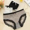 French Sexy Lace Mid-waist Panties for Young Ladies Ultra-thin Charming Transparent Seamless Breathable Shorts Briefs