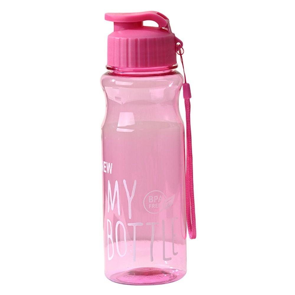 550ml Portable Multi-color Transparent Plastic Water Bottle Large Capacity Water Cup
