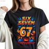 Six Seven 67 Comic Style T Shirt Retro Cartoon Vintage Homme Versatile Breathable Stretched Top For Everyday Wear