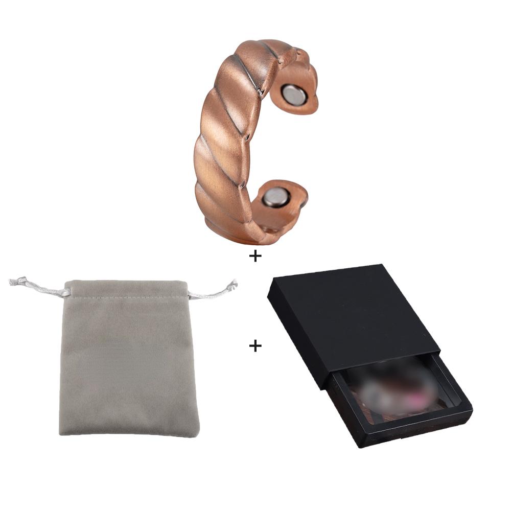 Ikuinen витое медное магнитное кольцо мужское регулируемое открытое кольцо-манжета кольцо из чистой меди на палец