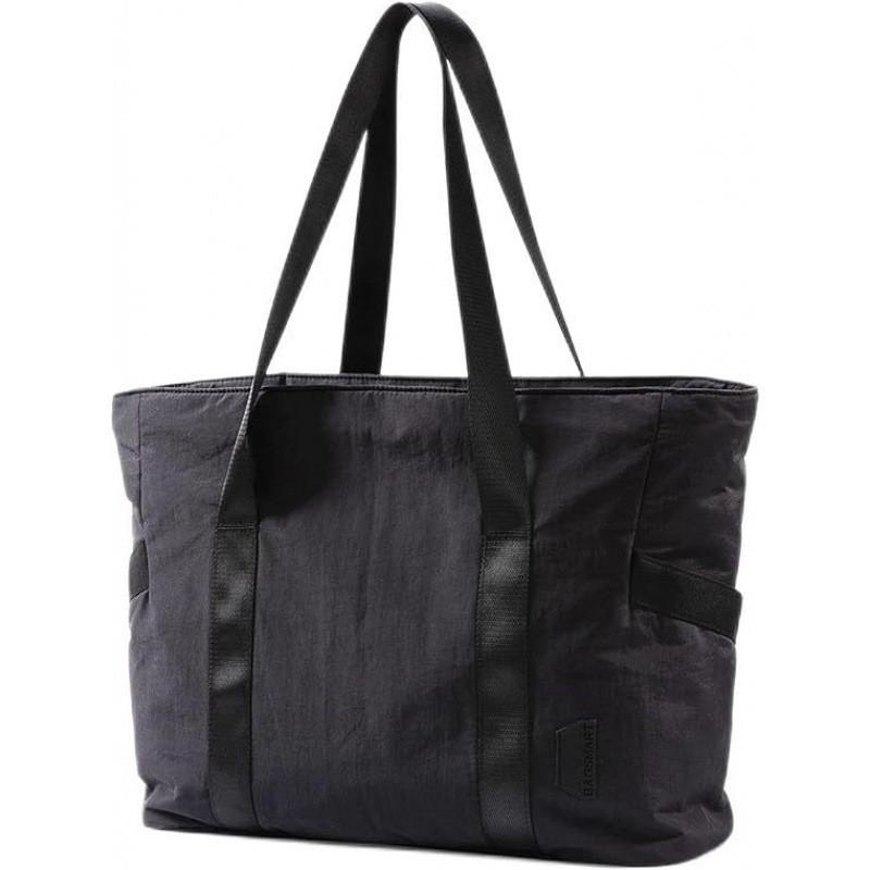 Large Nylon Tote Bag With Top Handle And Yoga Mat Loop For Weekend Travel