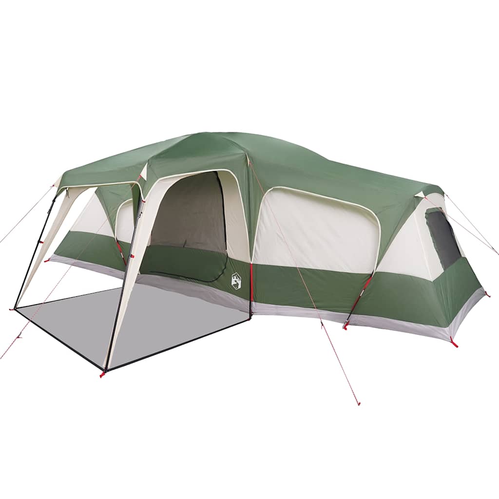 Family Tent with Porch 9 Person Capacity Green Waterproof