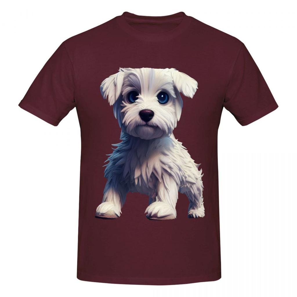 Unisex Westie Pet Dog Cute T Shirt Vintage Oversized Cotton Crewneck Sleeve Shirt Unisex