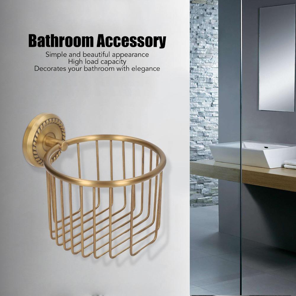 Copper Toilet Paper Rack Hollow Out Tissue Roll Basket Tissue Dispenser  Home Apartment Dorm