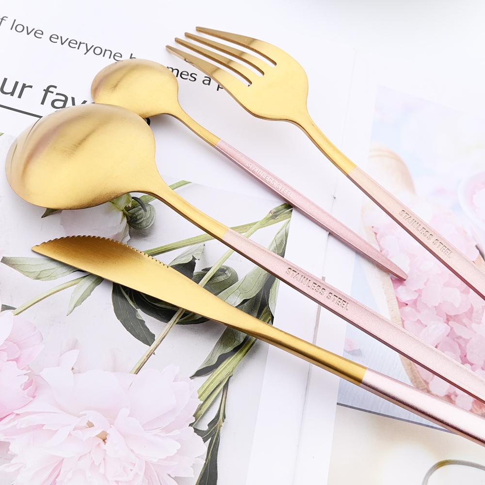 16 шт. матовый набор столовой посуды, серебряная посуда из нержавеющей стали, домашняя ложка, вилка, нож, столовое серебро, западные столовые приборы