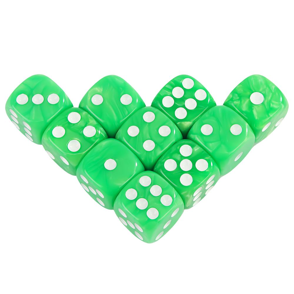 16MM Round Corner Game Dice Set 6-Sided Marble Acrylic Dices for Tabletop Game Gambling Entertainment Party