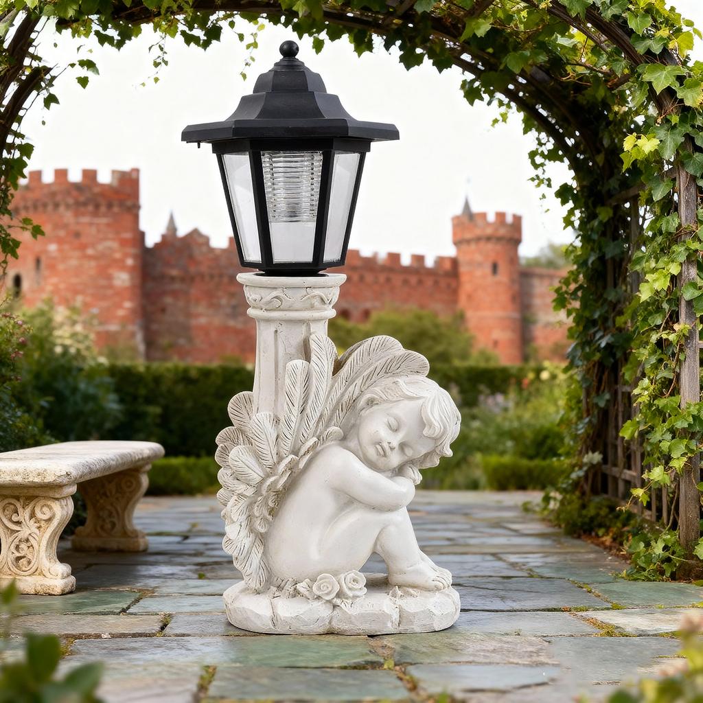 Angel Garden Roman Column Angel Outdoor Solar Light