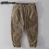 Autumn and Winter Men's Pants Japan Retro Corduroy Cargo Pants Solid Color Pencil Nine Pant Daily Casual Men Trousers