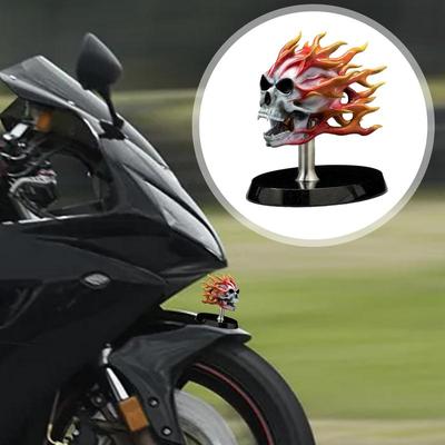Декор скелета для мотоцикла, дисплей черепа мотоцикла, скульптура черепа в виде пламени, уникальный дисплей черепа мотоцикла для большинства