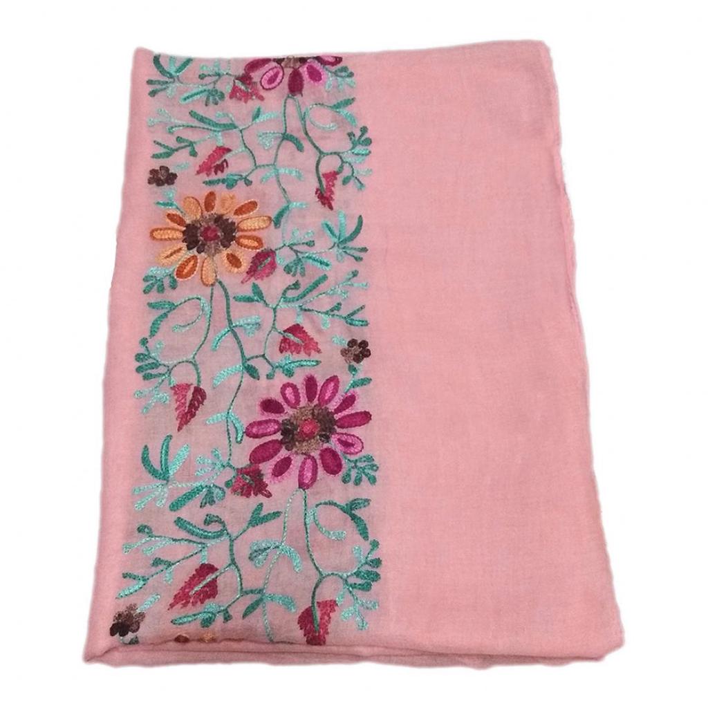 Embroidered Flower Scarf Cotton Women Long Wrap Bandana Scarves Girl Shawl Gift