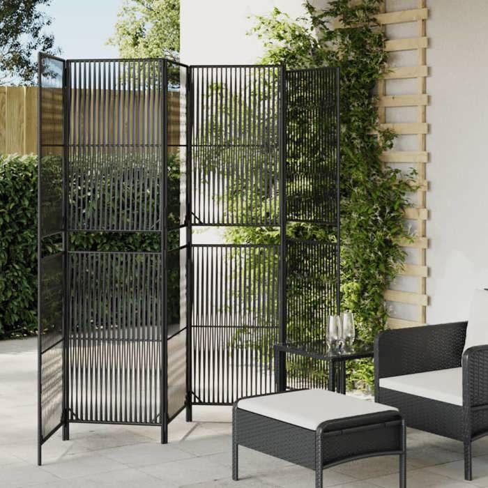 VidaXL Room Divider 6 Panels, Room Separator, Privacy Screen, Living Room Bedroom Screen, Modern, Black 365384