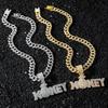 Full Diamond English MONEY Cuban Chain, Chain Hip Hop Style Personality Pendant Necklace