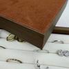 1 Pc, Walnut Wood Pattern Jewelry Box, Jewelry Tray, Suitable for Storing Necklaces, Rings, Earrings and Ear Studs. Color: Beige