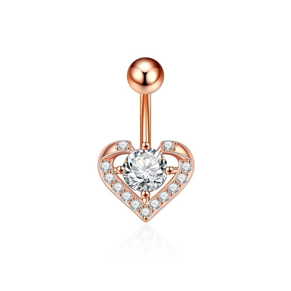 Кольца для пупка из стали 316L в форме бабочки, в форме сердца, снежинка, циркон, кольцо для пирсинга пупка, женское кольцо для пирсинга живота, ювелирные изделия