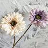 Искусственный цветок герберы, реалистичный на ощупь, из искусственного шелка, с длинным стеблем, для праздничных цветочных композиций, свадебного букета, декора для дома, свадьбы, вечеринки