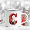 26 Letter Santa Claus Printed Enamel Cup Milk Juiice Coffee Cup Mug Best Christmas Gift For Family Friends