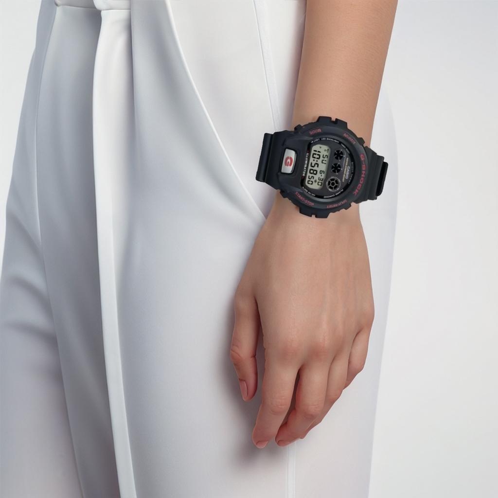 Casio 6900 Водонепроницаемые до 200 м Кварцевый механизм Ремешок из смолы Часы Унисекс Серый циферблат DW-6900TR-1JR