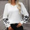 IHUASU Women's Pullover Knit Sweater Solid Colour Pattern Fashion Sweater Woman